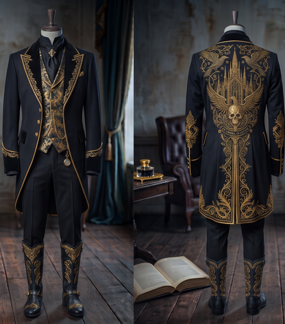 Men 2pc French Rococo Fashion 18th Century Suit Costume(HS) Bespoke Point