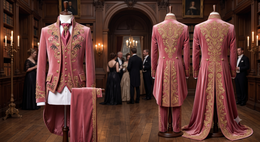 Men 2pc French Rococo Fashion 18th Century Suit Costume(HS) Bespoke Point