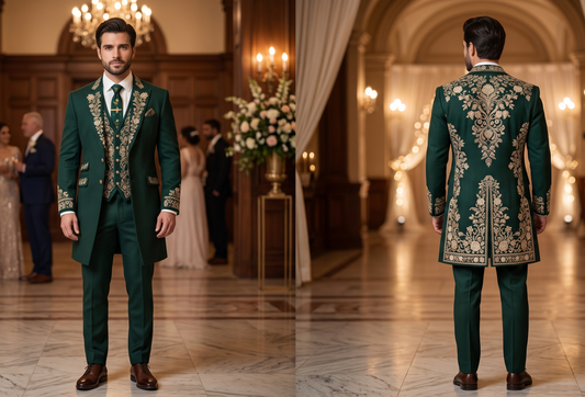 Men 2pc French Rococo Fashion 18th Century Suit Costume(HS) Bespoke Point