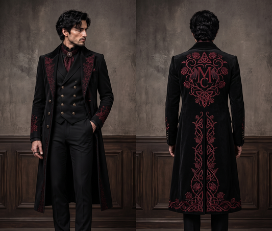Men 2pc French Rococo Fashion 18th Century Suit Costume(HS) Bespoke Point