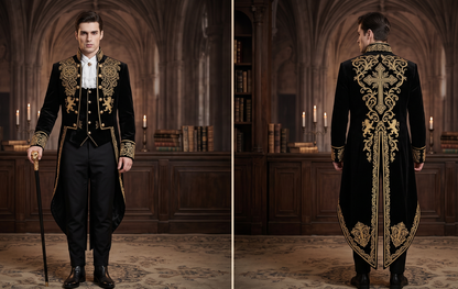 Men 2pc French Rococo Fashion 18th Century Suit Costume(HS) Bespoke Point