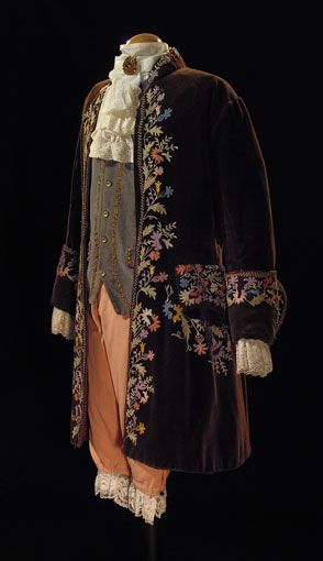 Men 3pc French Rococo Fashion 18th Century Suit Costume Hand Embroidery Free Lace Jabots & Cuff (HS-118) Bespoke Point