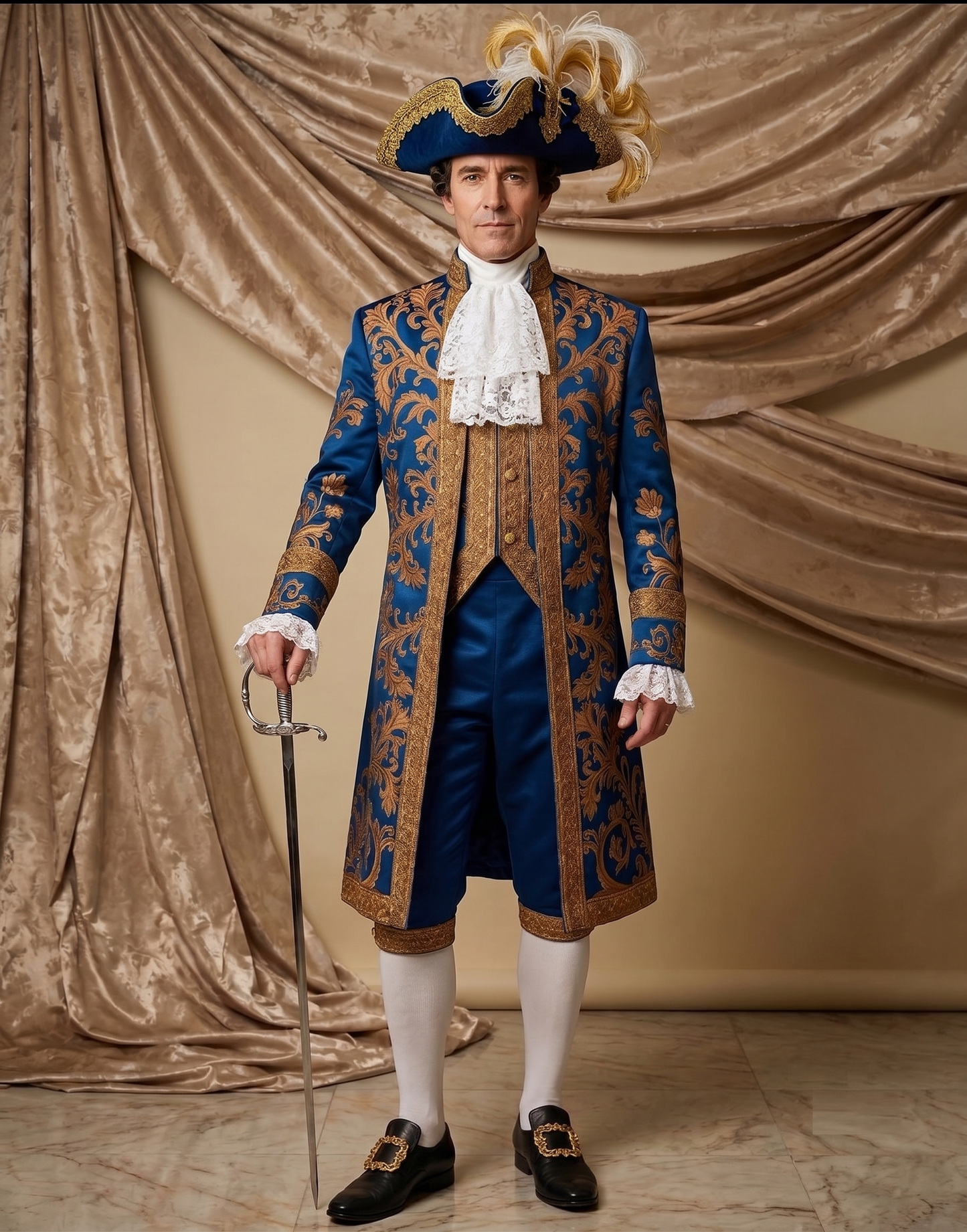 Men 2pc French Rococo Fashion 18th Century Suit Costume(HS) Bespoke Point