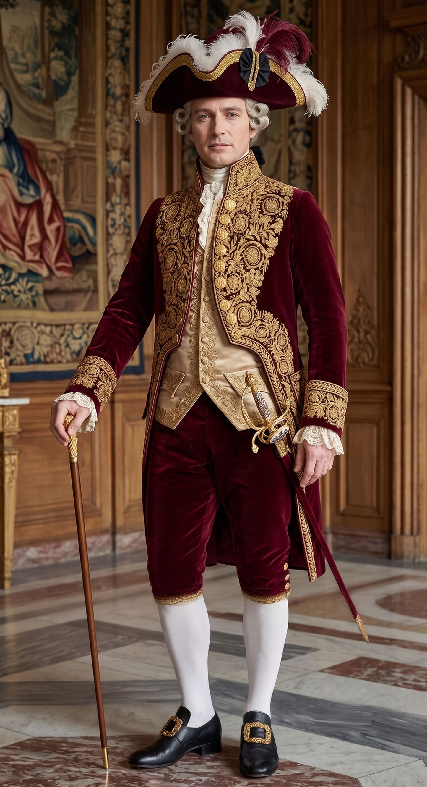 Men 2pc French Rococo Fashion 18th Century Suit Costume(HS) Bespoke Point