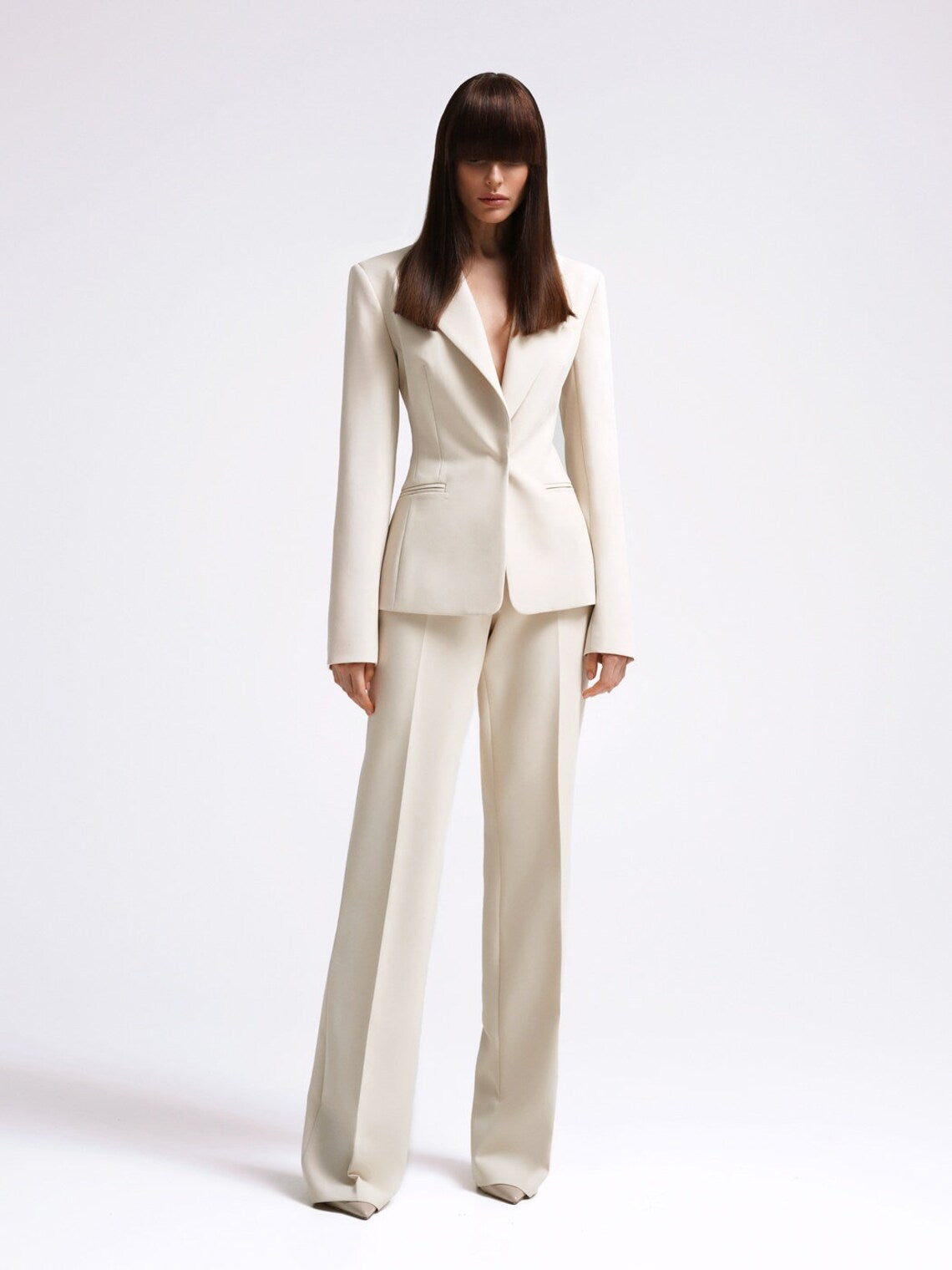 Women Ivory 2pc Suit (WS-46) S / Blue Women Ivory 2pc Suit (WS-46) S / Blue