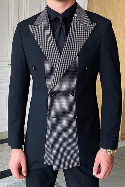 Men 2pc Black Cotton Suit (MS-55) Bespoke Point