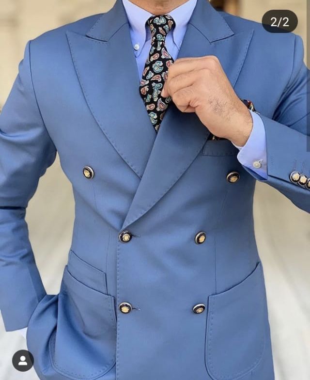 Men 2pc Blue Cotton Suit (MS-57) (Copy) Bespoke Point