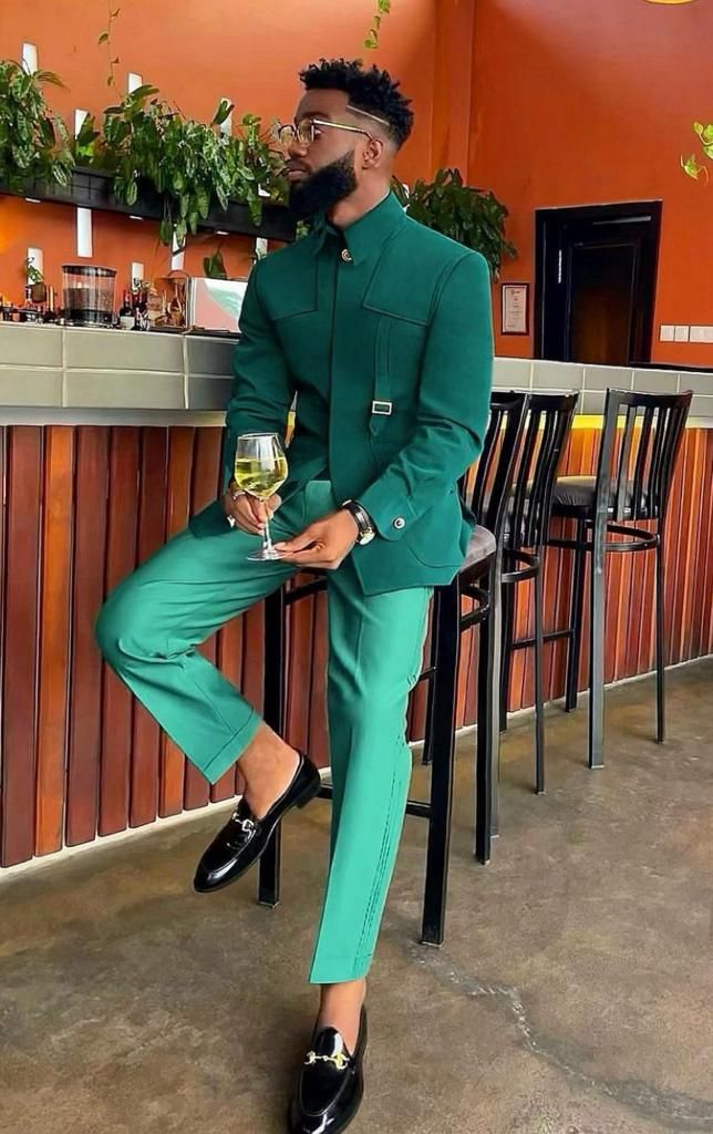 Men 2pc Green Cotton Suit (MS-54) (Copy) Bespoke Point