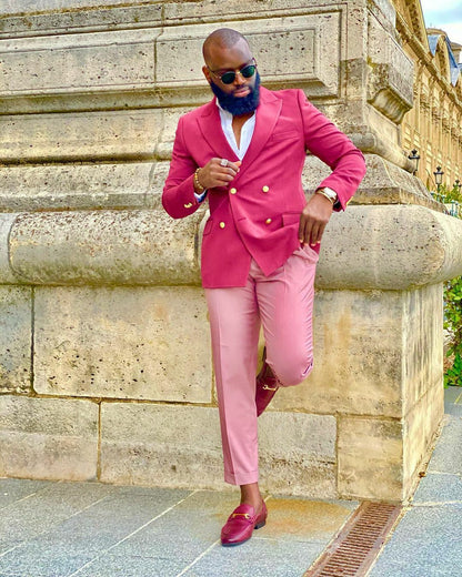 Men 2pc Red Cotton Suit (MS-61) Bespoke Point