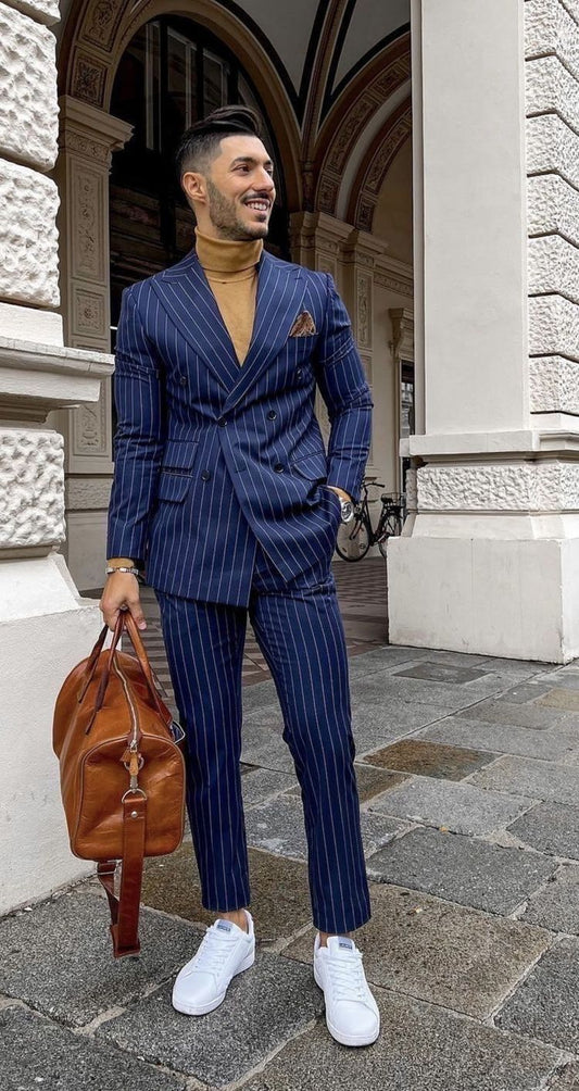 Men 2pc Blue Cotton Suit (MS-49) (Copy) Bespoke Point