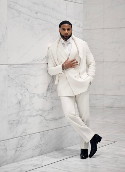 Men 2pc White Cotton Suit (MS-66) Bespoke Point