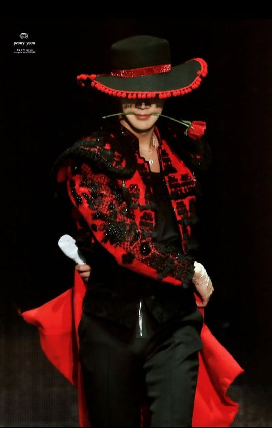 Matador jacket red black suit Unisex Red Black Heavy Hand Embroidered (MS-04)