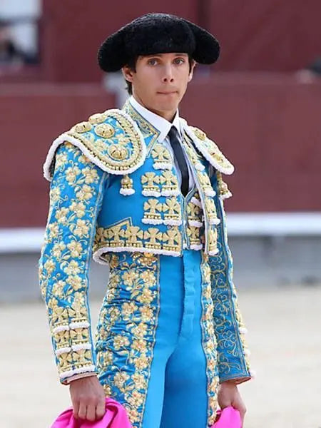 Wedding Suits for Men Matador Jacket Suit Unisex Blue Gold Heavy Hand Embroidered (MS-01) Bespoke Point