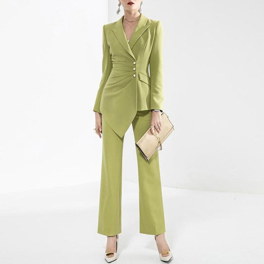 Women Green 2pc Suit (WS-49) Bespoke Point