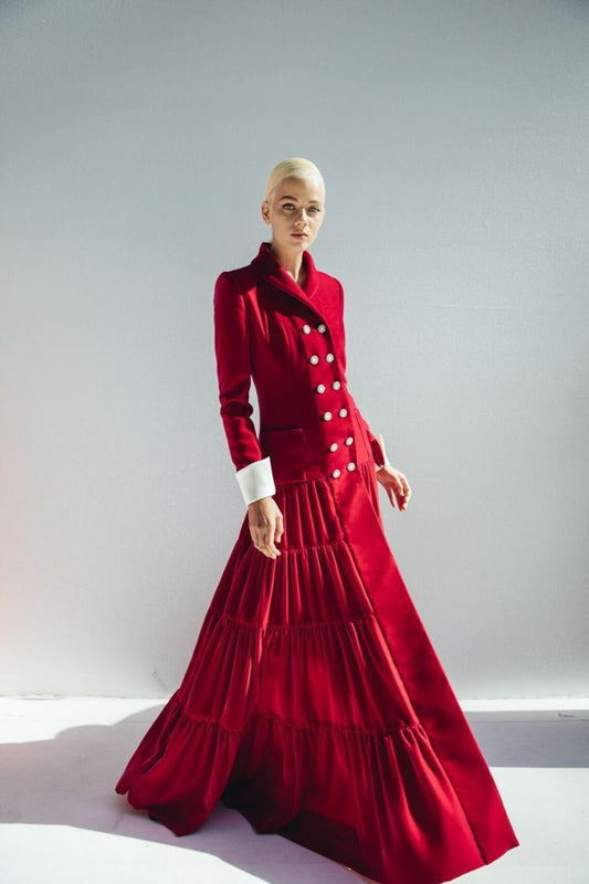 Women Red Velvet 2pc suit (WS-60) Bespoke Point