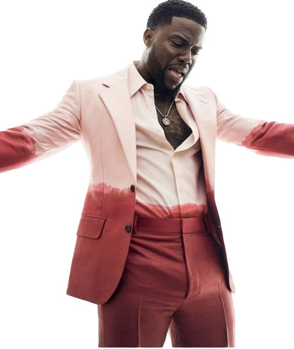 Men 2pc Pink and Red Cotton Suit (MS-107) Bespoke Point