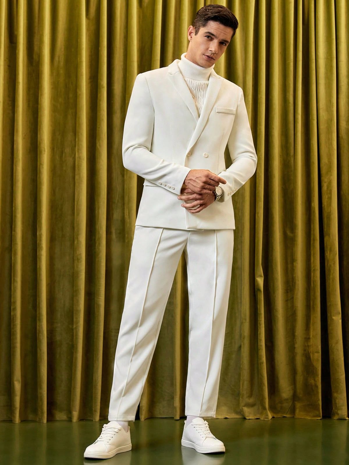 Men 2pc White Cotton Suit (MS-103) Bespoke Point
