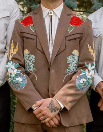 Men 2pc Ivory Embroidery Suit (NS-78) Bespoke Point