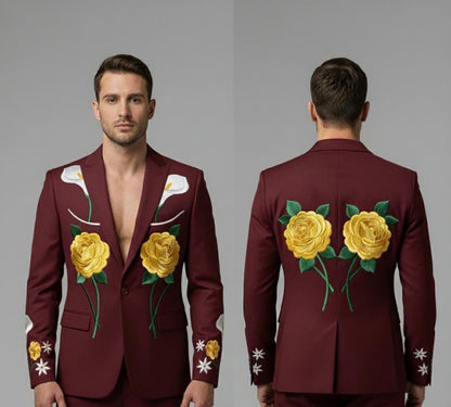 Men 3pc Embroidery Suit (NS-28) Bespoke Point