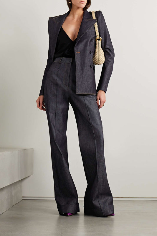 Women Black Denim 2pc Suit (WS-76) Bespoke Point