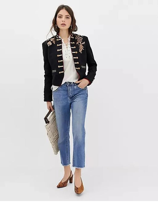 Women Black Denim 2pc Suit (WS-77) Bespoke Point