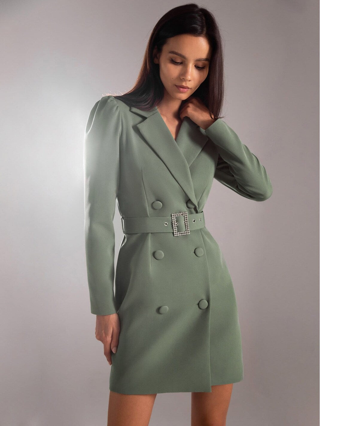 Women Green Blazer Dress (WS-87) M / Red Women Green Blazer Dress (WS-87) M / Red