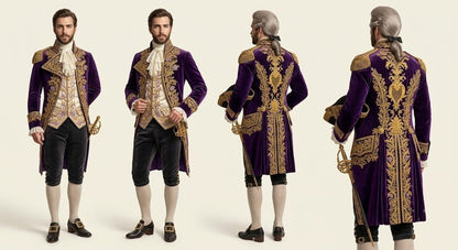 Men 2pc French Rococo Fashion 18th Century Suit Costume(HS) Bespoke Point