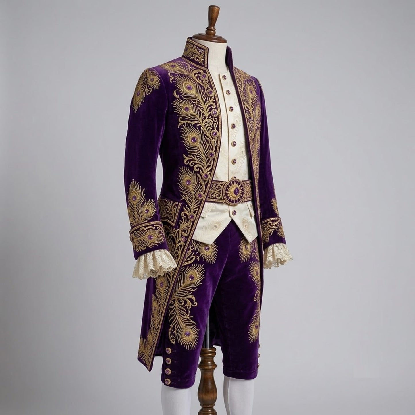 Men 2pc French Rococo Fashion 18th Century Suit Costume(HS) Bespoke Point