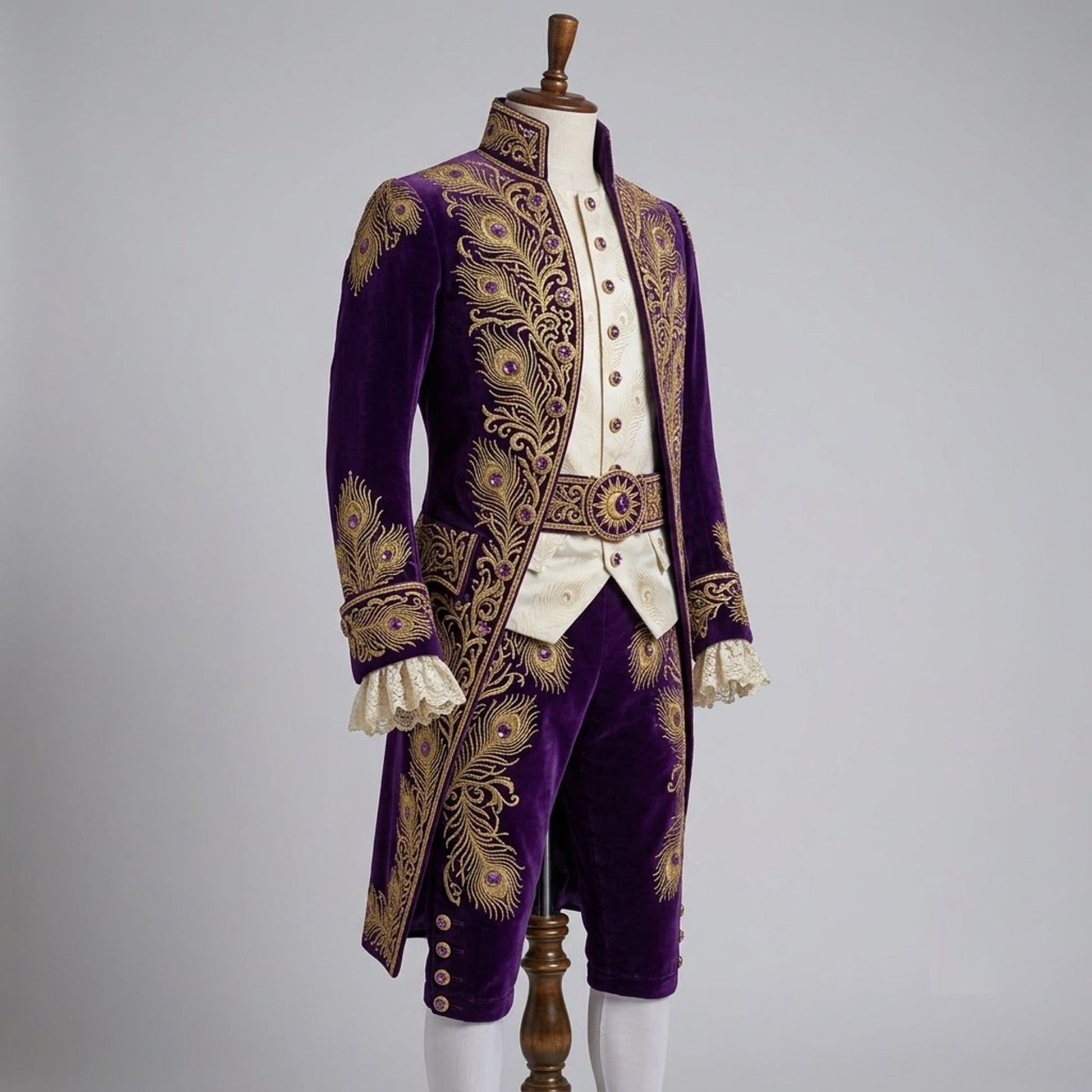 Men 2pc French Rococo Fashion 18th Century Suit Costume(HS) Bespoke Point