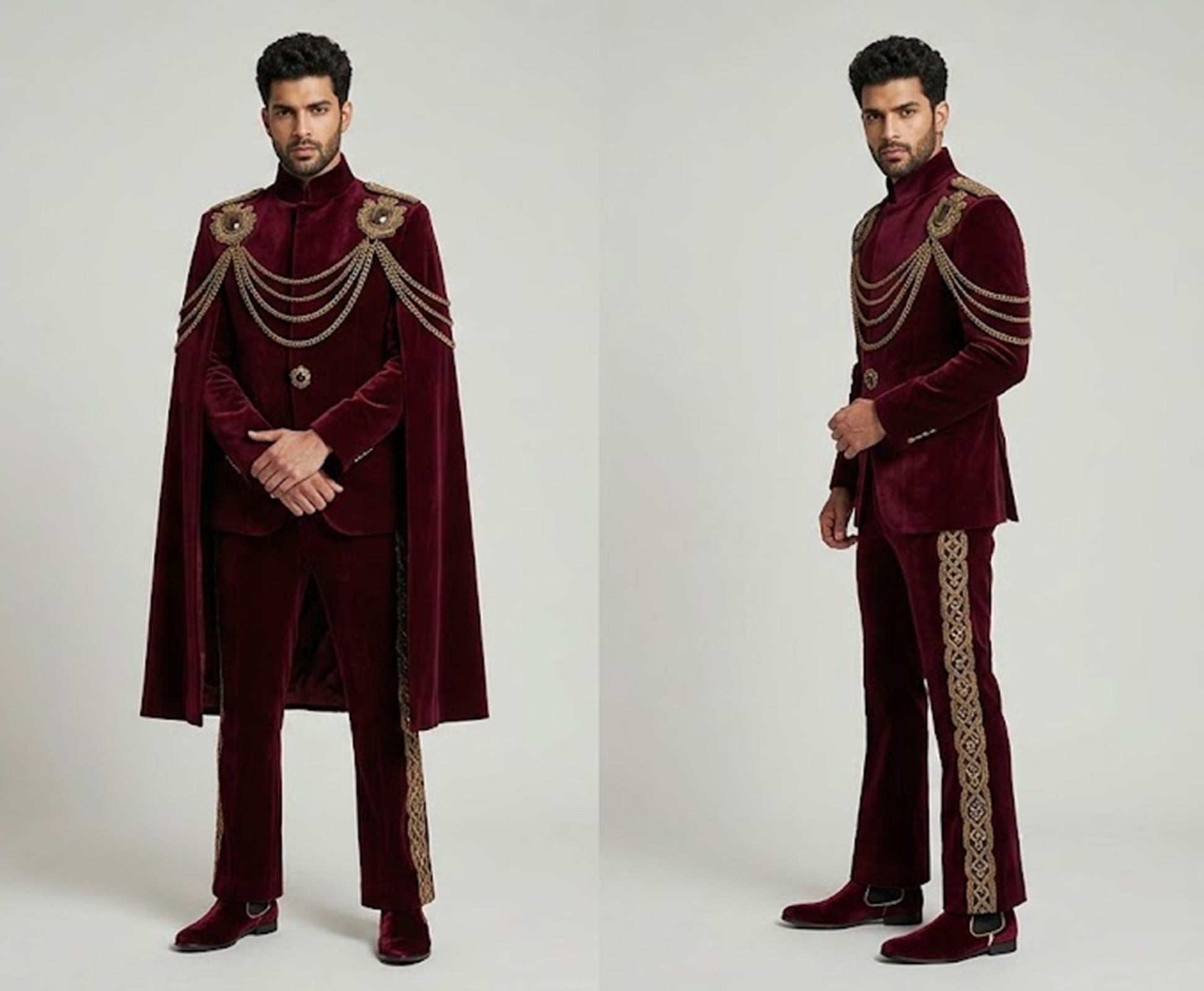 Men 2pc French Rococo Fashion 18th Century Suit Costume(HS) Bespoke Point