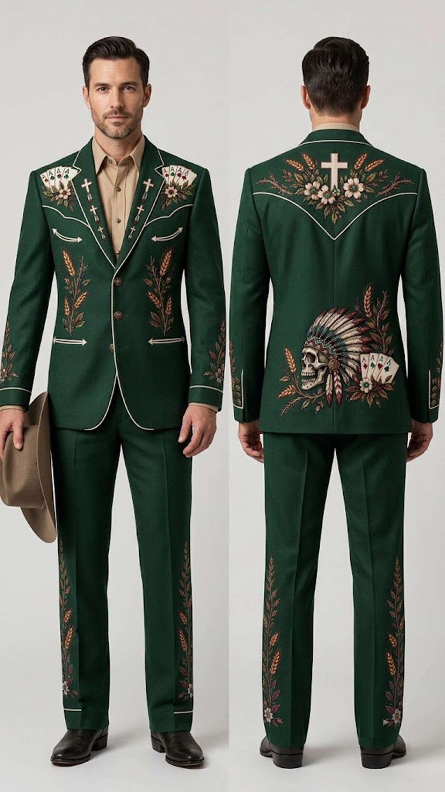 Men 2pc French Rococo Fashion 18th Century Suit Costume(HS) Bespoke Point