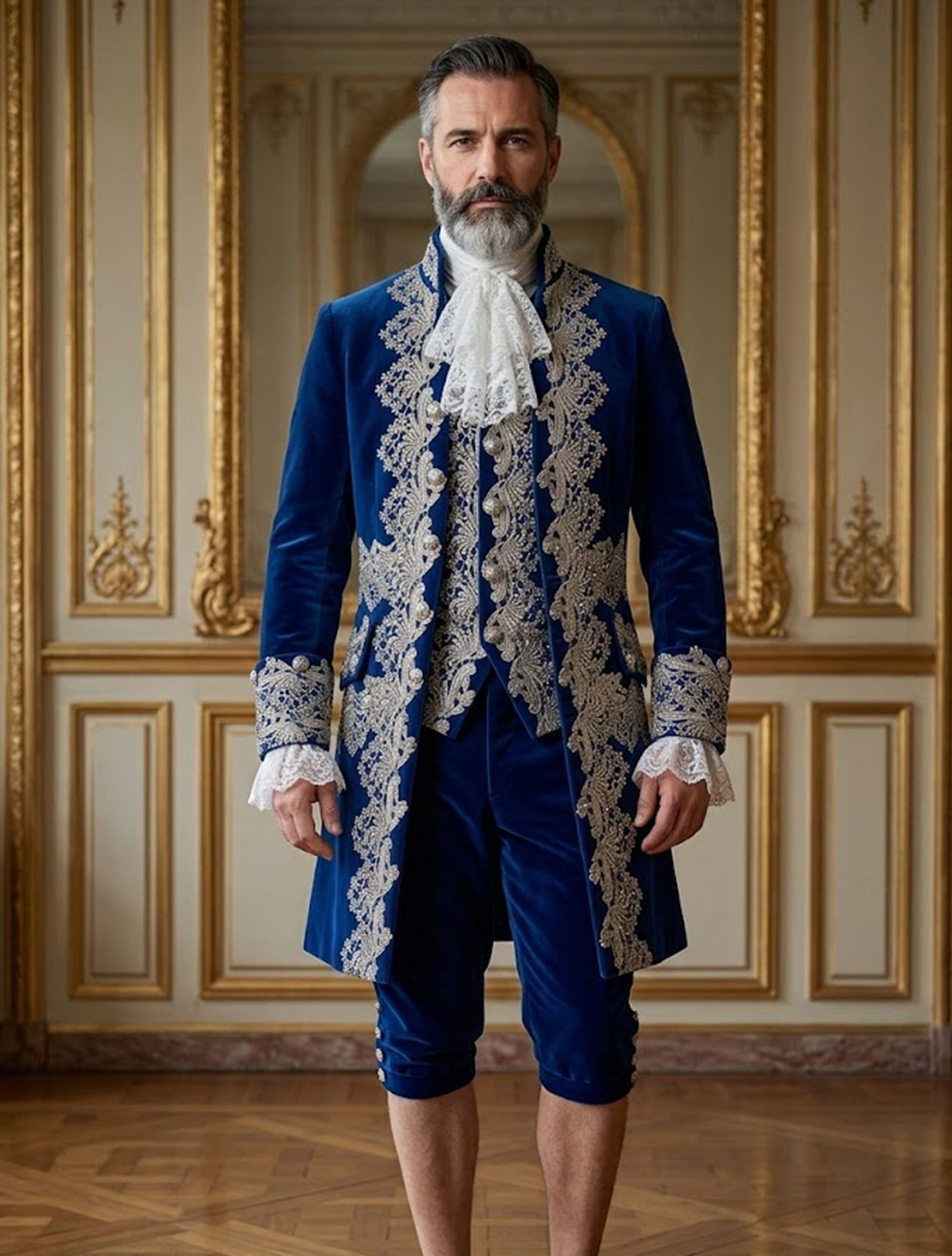 Men 2pc French Rococo Fashion 18th Century Suit Costume(HS) Bespoke Point