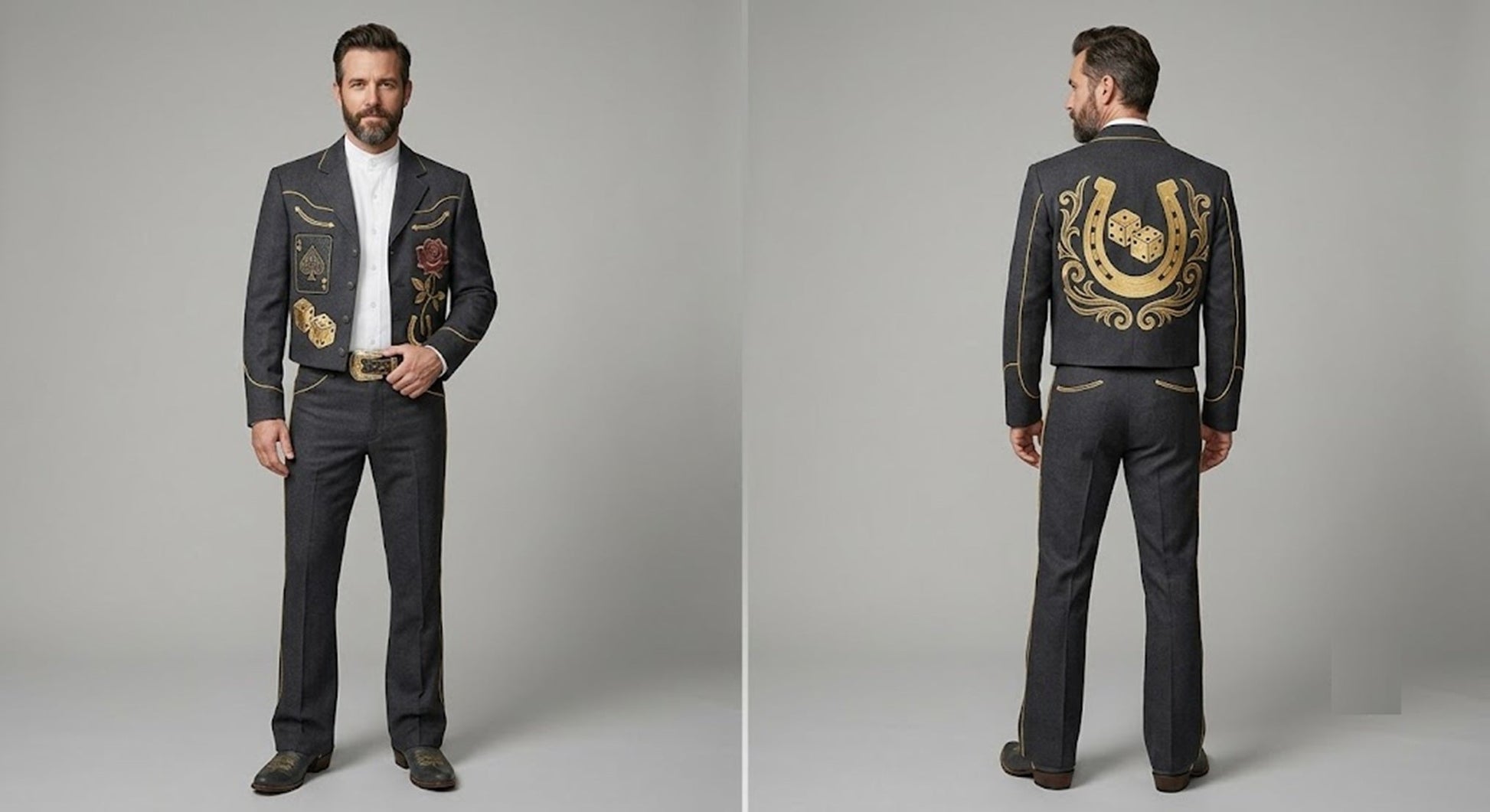 Men 2pc French Rococo Fashion 18th Century Suit Costume(HS) Bespoke Point