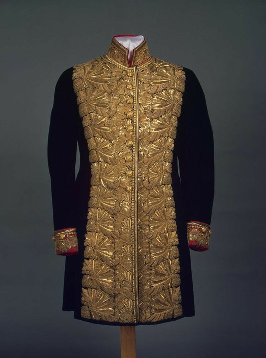 Men 3pc French Rococo Fashion 18th Century Suit Costume Hand Embroidery Free Lace Jabots & Cuff (HS-169) Bespoke Point