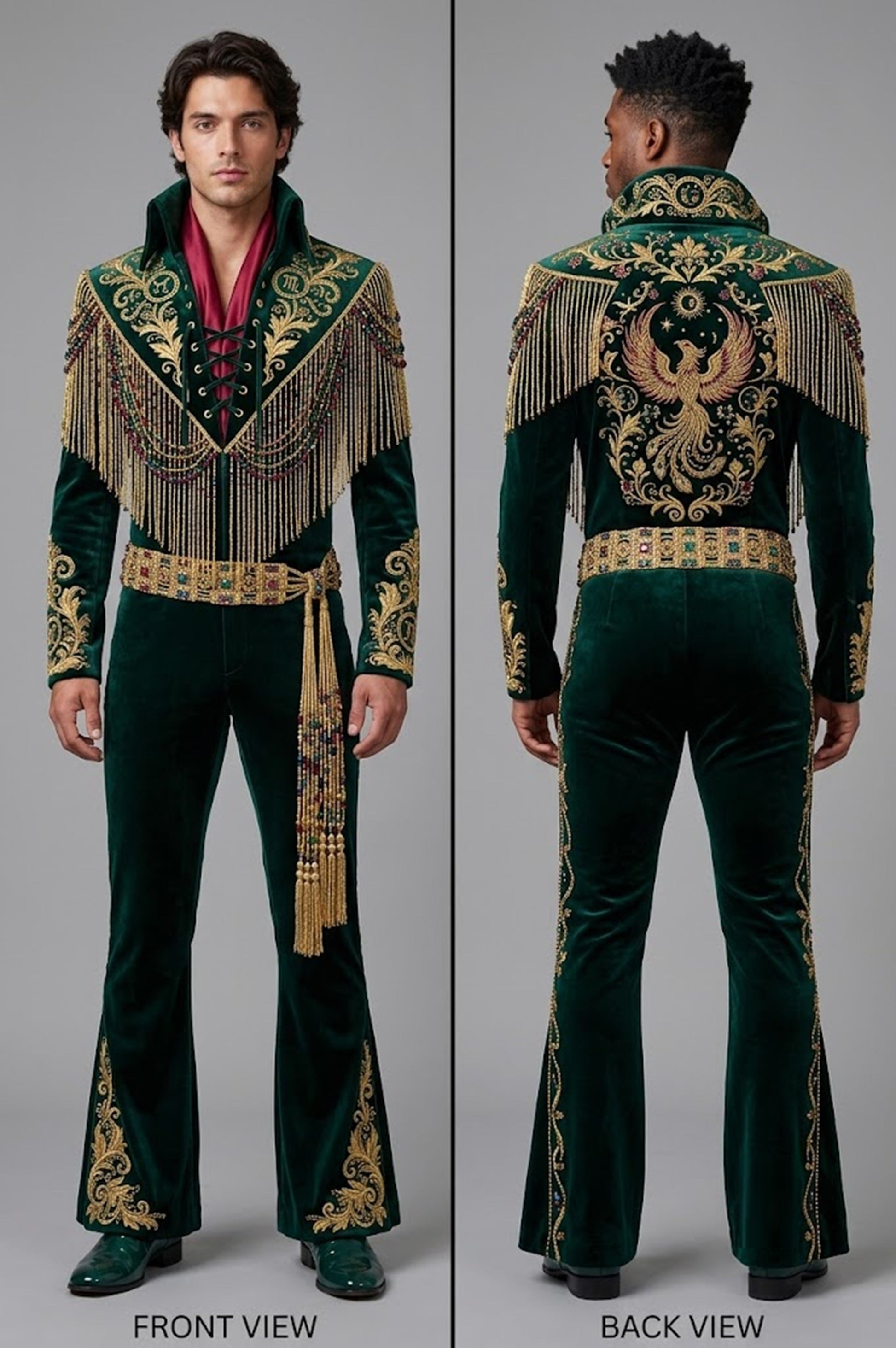 Men 2pc French Rococo Fashion 18th Century Suit Costume(HS) Bespoke Point