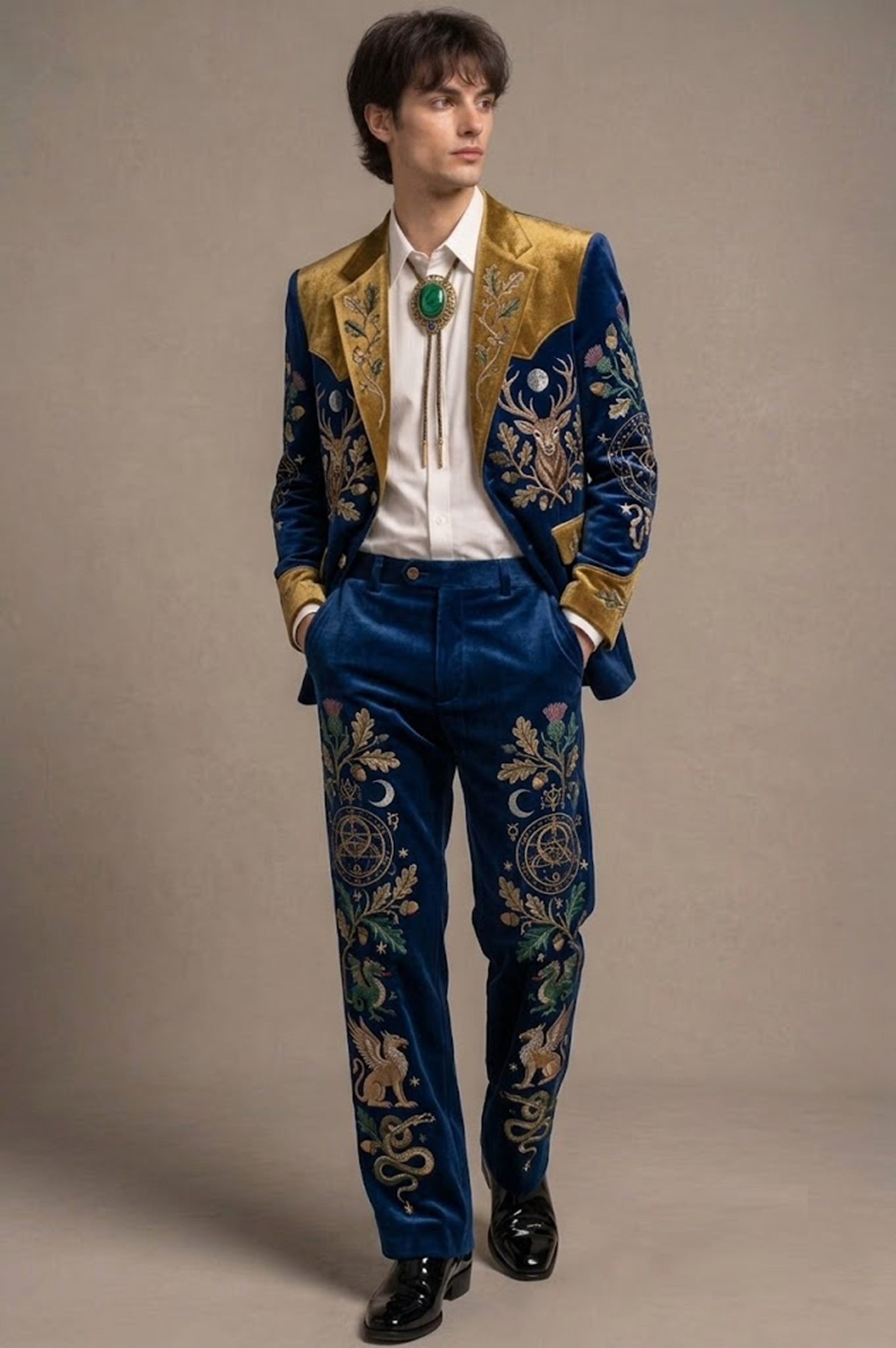 Men 2pc French Rococo Fashion 18th Century Suit Costume(HS) Bespoke Point