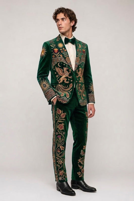 Men 2pc French Rococo Fashion 18th Century Suit Costume(HS) Bespoke Point