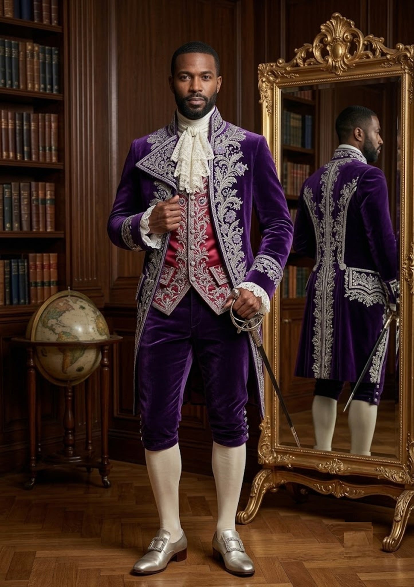 Men 2pc French Rococo Fashion 18th Century Suit Costume(HS) Bespoke Point