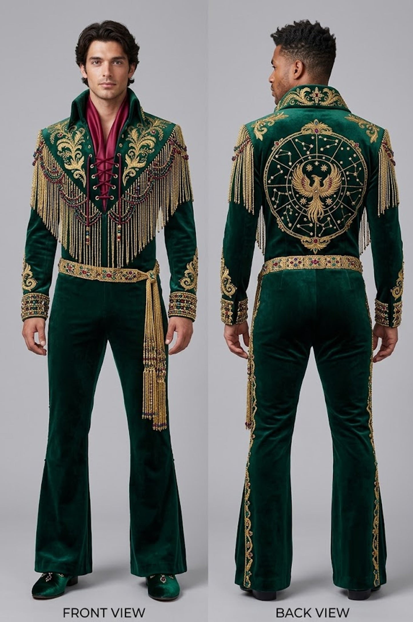 Men 2pc French Rococo Fashion 18th Century Suit Costume(HS) Bespoke Point