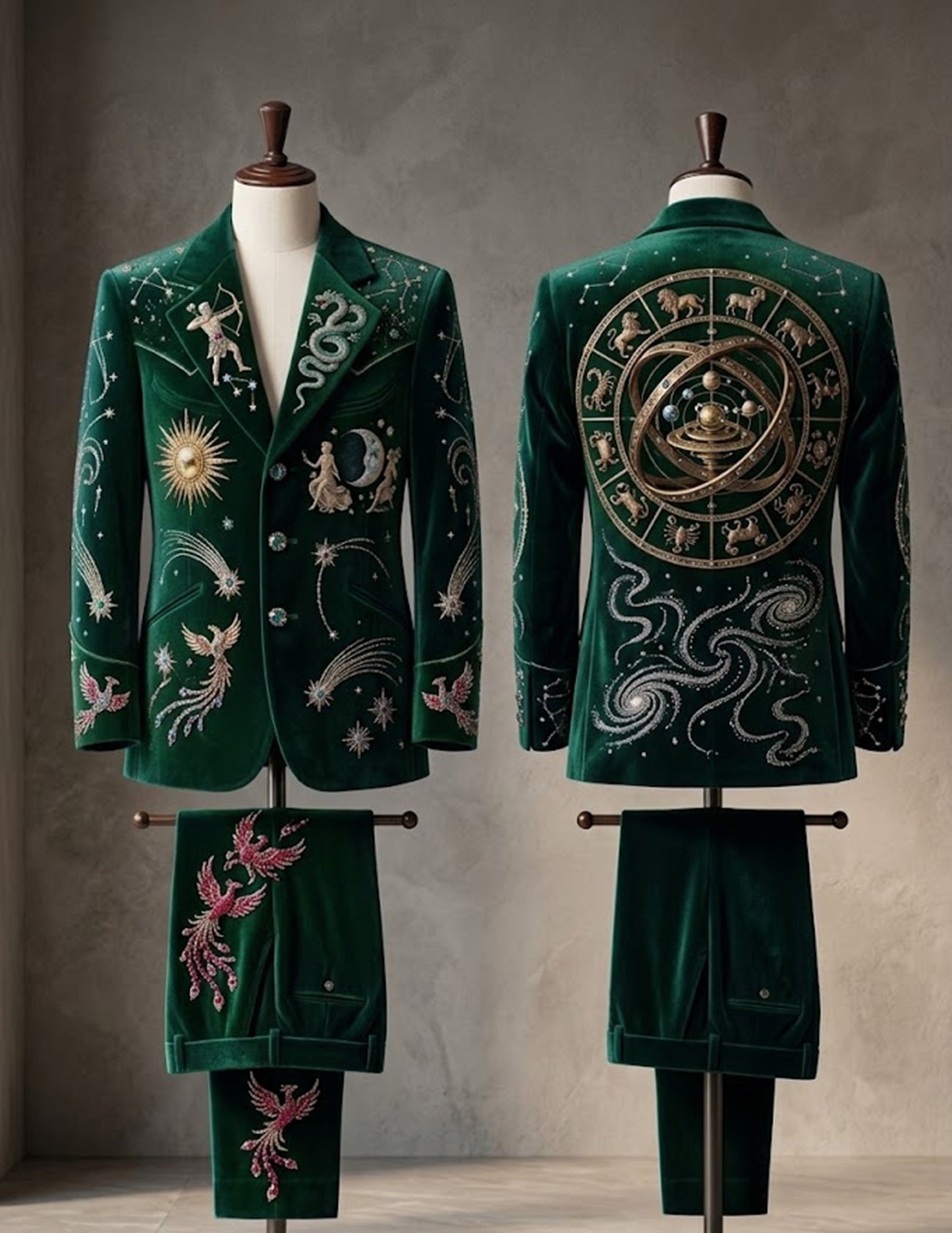 Men 2pc French Rococo Fashion 18th Century Suit Costume(HS) Bespoke Point