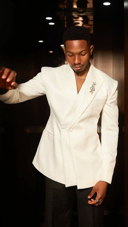 Men 2pc White Cotton Suit (MS-72) Bespoke Point