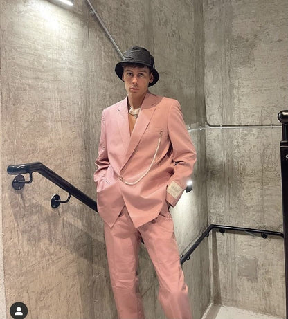 Men 2pc Purple Cotton Suit (MS-86) Bespoke Point