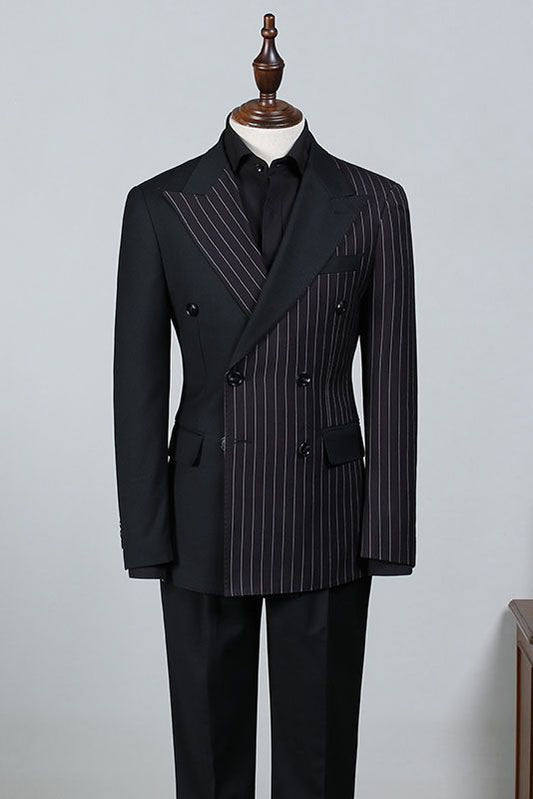 Men 2pc Black Cotton Suit (MS-33) Bespoke Point