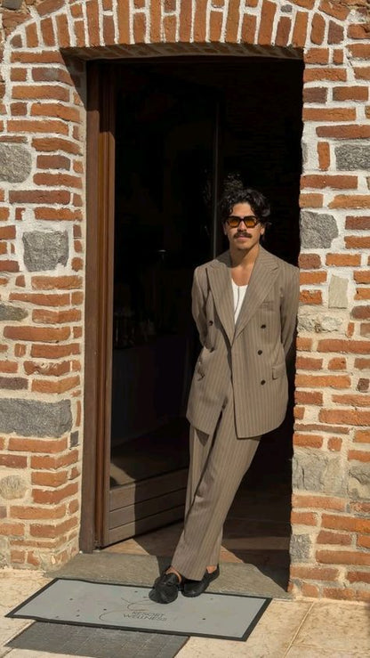 Men 2pc Brown Cotton Suit (MS-100) Bespoke Point