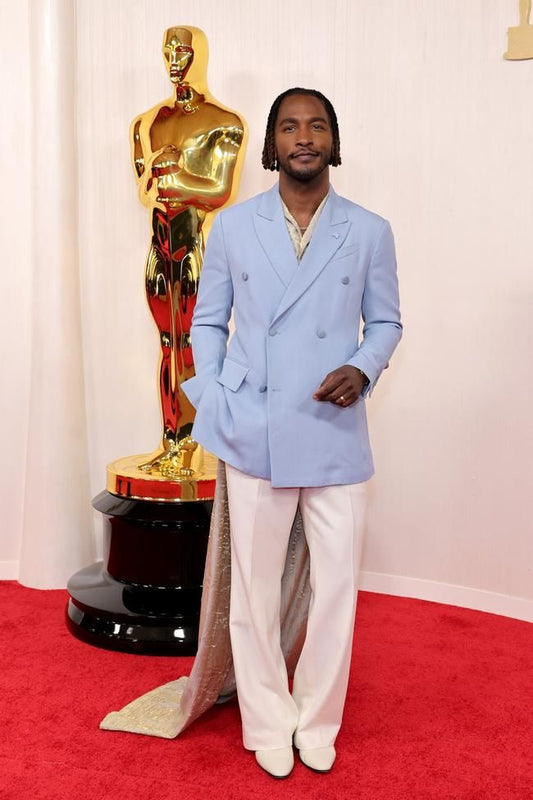 Men 2pc Blue Cotton Suit (MS-74) Bespoke Point